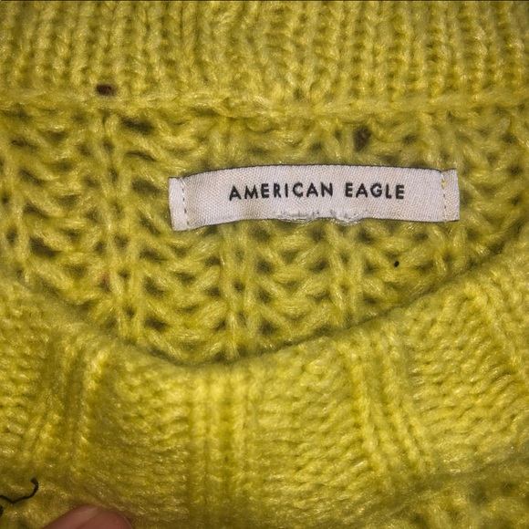 American eagle yellow crop sweater large - Picture 2 of 2